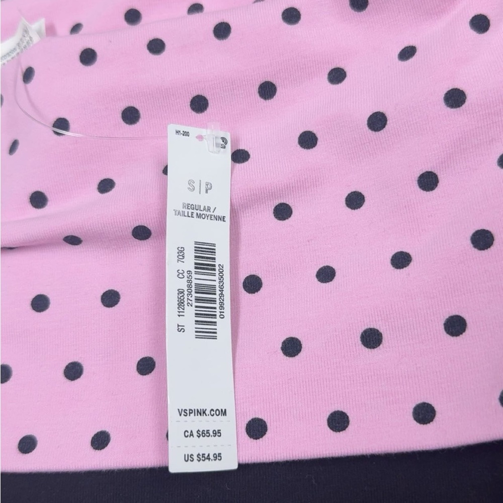 VS PINK x Frankies Mercer Cotton Foldover Flare Polka Dot Legging - Picture 3 of 3
